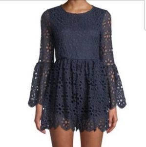 Free GenerationNavy Blue Lace Romper